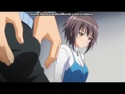 Busty schoolgirl in hard hentai clip