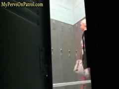 Young Blonde Babe Gets A Hard Fucking Inside The Women's Locker Room