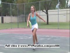 Shannon Mesmerising Blonde Girl Plays Tennis