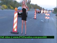 Lisa Gorgeous Blonde Girl On The Highway