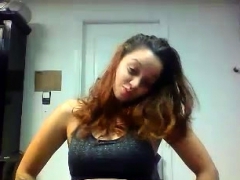 Wild Amateur Brunette Teen Breaks Her Clothes On Webcam