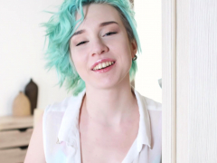This Blue-haired Teeny Is Ready For Her First Ever Anal