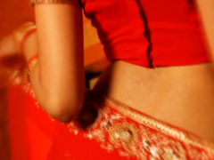 Bollywood Woman In Red Dress For Seduction And Arousing