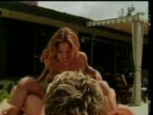 Sexy MILF sits up and down on poolmans cock