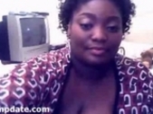 Black babe teasing on webcam